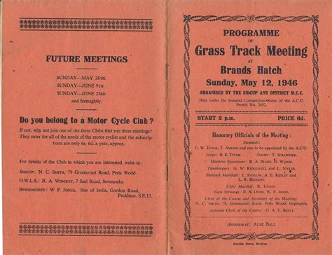 From club racing to the british superbike championship, british touring car championship, truck racing, british gt and the blancpain gt sprint series, you can see it all at brands hatch! Brands Hatch. 1940's.