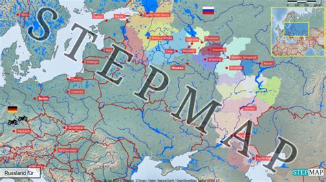 Städte anklicken und hinfliegen, zum beispiel nach russische föderation visum für russland beste reisezeiten feiertage vorwahlen zum. StepMap - Russland - Landkarte für Europa