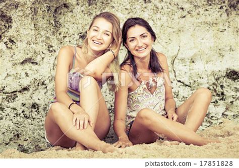 Her mother hoped that melanie _ able to control her emotions and finally have a few friends. Pretty beautiful brunette and blonde girl... - Stock Photo ...