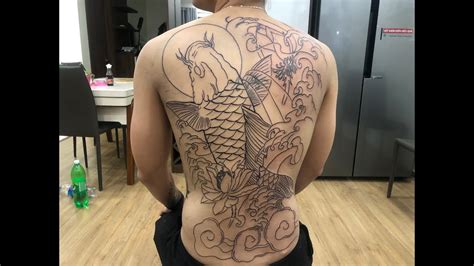 Hình xăm cá chép kín lưng 2021. Hình Xăm Đẹp Cá Chép Kín Lưng ( Carp Full Back Tattoo ...