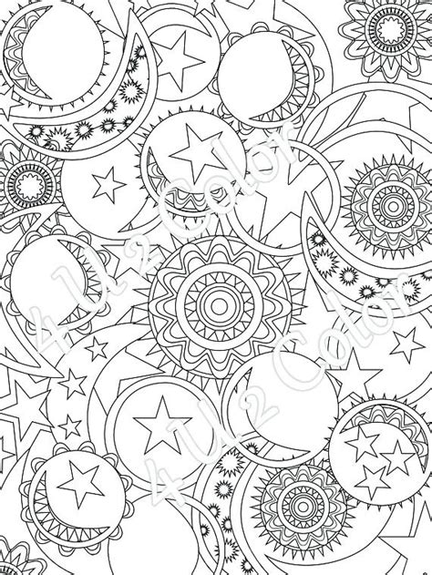 Black and white illustration for anti stress colouring page. Sun And Moon Mandala Coloring Pages at GetColorings.com ...
