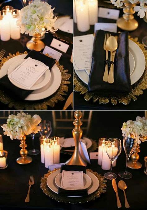 Get it as soon as tue, jul 20. Romantic and intimate black with gold accent table setting ...