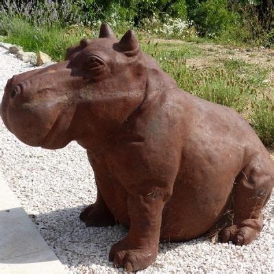 3d artwork based off jourdan tuffan's hippopura concept. Cast Iron Happy Hippo Garden Statue | Outdoor garden statues