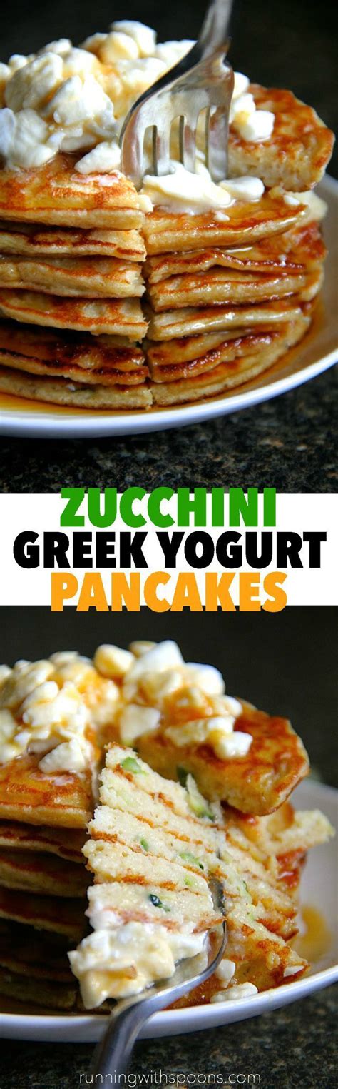 In only 20 minutes, you can serve for about three until six pancakes depending on how big the size of the pancakes that you make. . zucchini greek yogurt pancakes . - . running with spoons . | Greek yogurt pancakes, Healthy ...