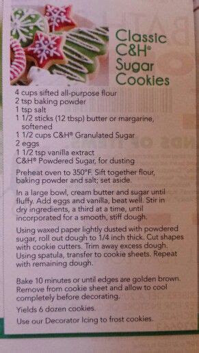 (visit site urls for full description) Sugar Cookies Recipe-C&H Sugar | Sugar cookie recipe with ...