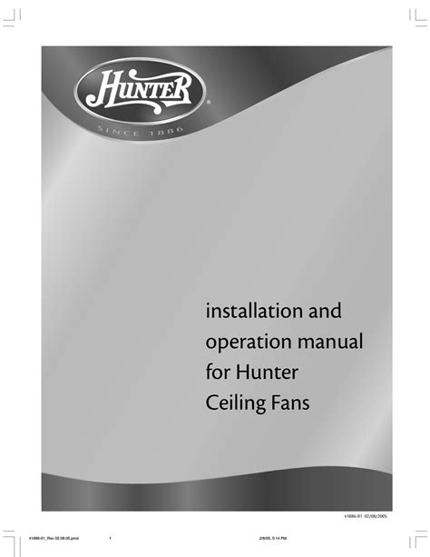 is installation and operation manual gives you complete instructions for installing and operating your fan. HUNTER CEILING FAN INSTALLATION AND OPERATION MANUAL Pdf ...