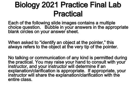 A lower score won't exclude you. PPT - Biology 2021 Practice Final Lab Practical PowerPoint ...