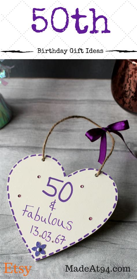 50th birthday gifts to treasure. Unique 50th Birthday Gifts For Her Personalised Heart ...