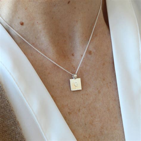 Check spelling or type a new query. Personalised Initial Square Charm Necklace By Soremi ...