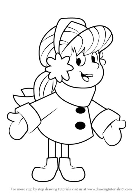Begin sketching the hair on top of the head using overlapping curved lines. Learn How to Draw Karen from Frosty the Snowman (Frosty ...
