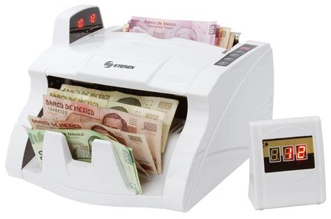 La lámpara detectora de billetes falsos consiste de una caja negra y luz ultravioleta, con la luz ultravioleta se pueden leer los caracteres product design and specifications are subject to change without notice. Contadora + Detector De Billetes Falsos Steren Bill-100 ...