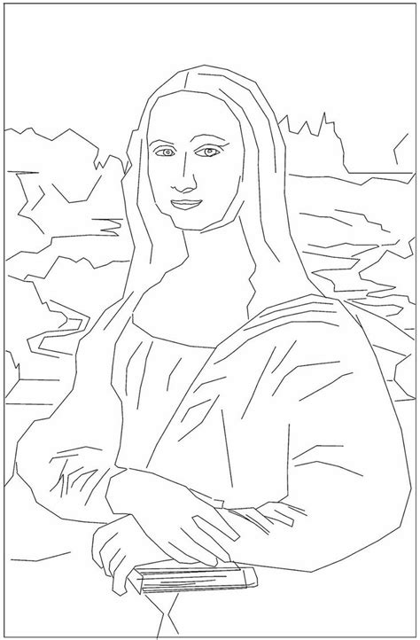 The mona lisa is also one of the most valuable paintings in the world. Mona Lisa Coloring Page Printable | Pagine da colorare ...