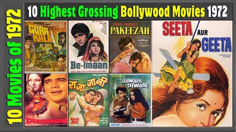 Here is the list of top 10 indian bollywood movies of all time by box office collection in india so far by net collections it doesn't include overseas collections. Top 10 Bollywood Movies Of 1972 | Hit or Flop | With Box ...