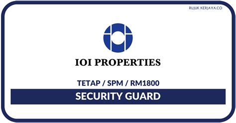 Ioi properties group berhad operates as an investment holding company, with operations in property development and investment, leisure, and hospitality business in malaysia and singapore. Jawatan Kosong Terkini Security Guard Di IOI Properties ...