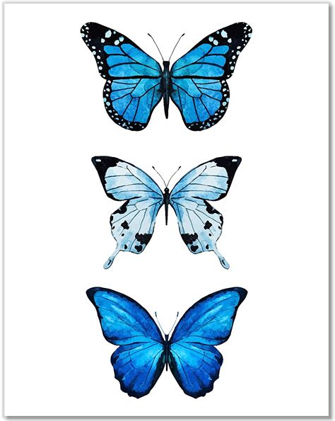 3 dimensional butterfly wall decor. Amazon.com: Butterfly Wall Art - Blue Butterflies Room Decor - Watercolor Art Print - 11x14 ...