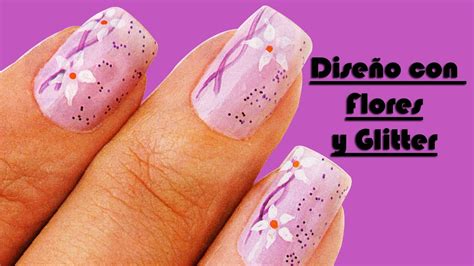 Uñas decoradas con diferentes diseños explicados paso a paso. Diseño de Uñas con Flores y Glitter - Fotos de Uñas ...