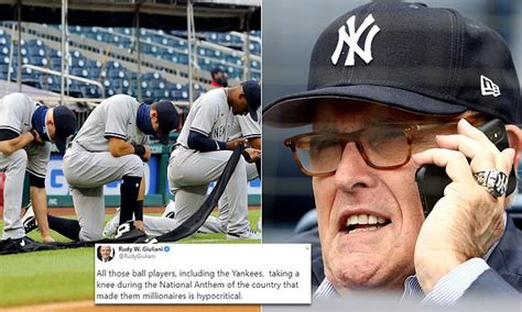 Rudy giuliani at monday's yankees game. Rudy Giuliani falsely claims Yankees knelt 'during Anthem ...