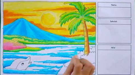 Dengan belajar mewarnai untuk anak anda ini sudah tentu akan mengajarkan anak. Gambar Ilustrasi Pemandangan Dengan Pensil | Iluszi