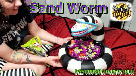 Adam decided to walk back out the door, but the outside world began changing into a dark night in a sandy location. Sand Worm Greeter 2020 Spirit Halloween Store Candy Dish ...