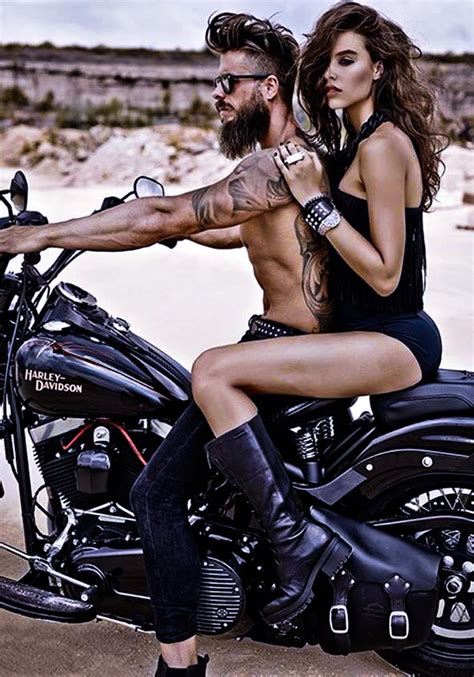 With the exception of editorial use only photos (which can only be used in editorial projects and can't be modified), the possibilities are . Bearded Man with Girl | Motorcycle girl, Harley davidson ...