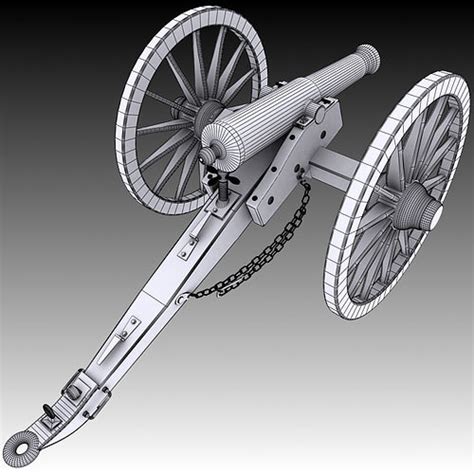 Napoleon Model 1841 6 pounder Field Gun 3D Model MAX OBJ ...