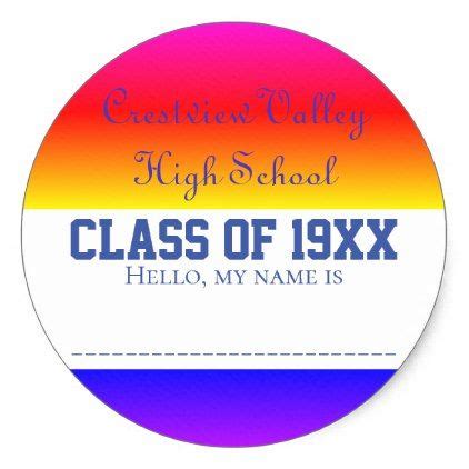 class reunion name tag stickers homecoming party diy customize