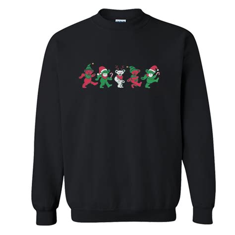 Grateful dead punk rock band juniors tie dye tee shirt dress. Christmas grateful dead dancing bears Sweatshirt (Oztmu)