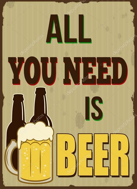 All you need is less. All you need is beer retro poster — Stock Vector ...