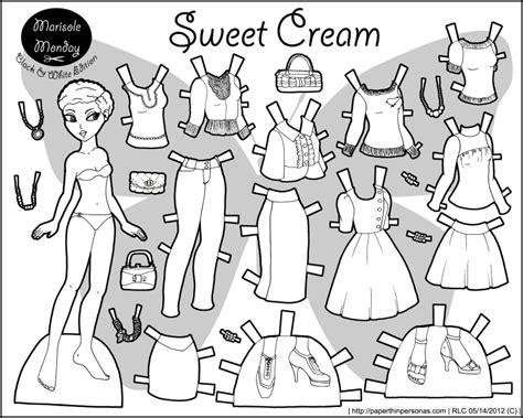 Marisole monday paper doll coloring pages. Marisole Monday: Sweet Cream in Black and White | Coloring ...