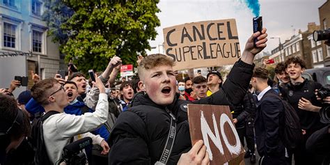 There will be two groups of 10 clubs each, playing. chelsea fans against european super league | FootballTalk.org