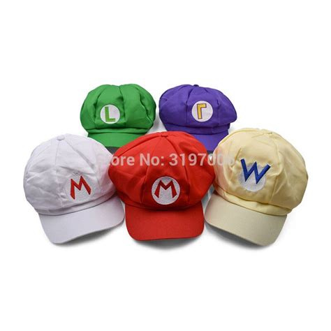 4.5 out of 5 stars. 5 Colours Anime Super Mario Hat Cap Luigi Wario Waluigi ...