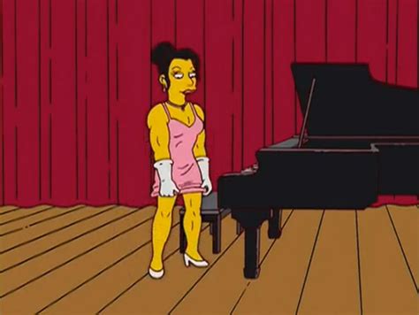 The other parts of this suit are rose in night, spring blossoms, knitting socks, smooth chocolate and pearl hat. Unnamed female bodybuilder (black hair) | Simpsons Wiki ...