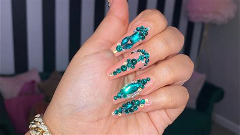 I must say my application process is thorough af and may help. Blinged Out Press On Nails | Watch Me Do My Nails | How To ...