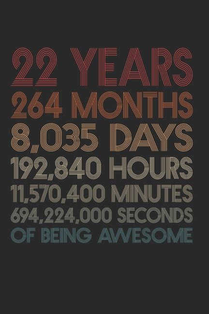 Check spelling or type a new query. 22 Years Of Being Awesome: 264 Months 22-Year-Old 22nd ...