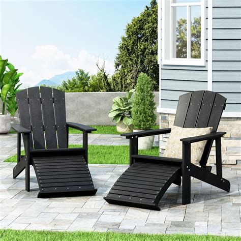 And since it's available in three versatile colorways—crisp white, sleek black, and soft brown—it shouldn't be hard to find an option that suits your backyard. Longshore Tides Wood Folding Adirondack Chair with Ottoman ...