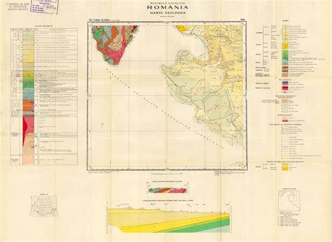 Excursie geologica in valea oltului. Republca socilista Romania, Harta geologica, L-34-XXXV ...