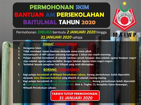 Sekolah agama menengah jeram batu 20 jeram kuala selangor 26 disember 2018 · laman semakan bagi rayuan permohonan tingkatan 6 stam untuk sesi 2019 di sekolah bawah jais selangor. Permohonan Skim Bantuan Am Persekolahan Baitulmal Tahun ...