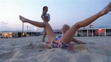 Gymnastics is a beautiful sport. Gymnastics video at the beach - YouTube