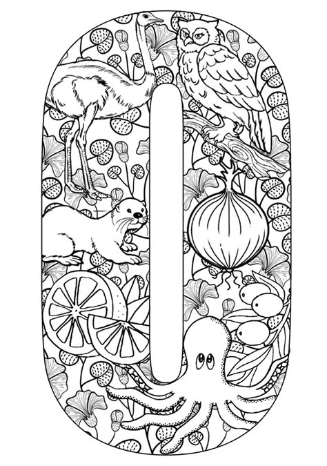 Free printable vintage abc flashcards. Things that start with O - Free Printable Coloring Pages