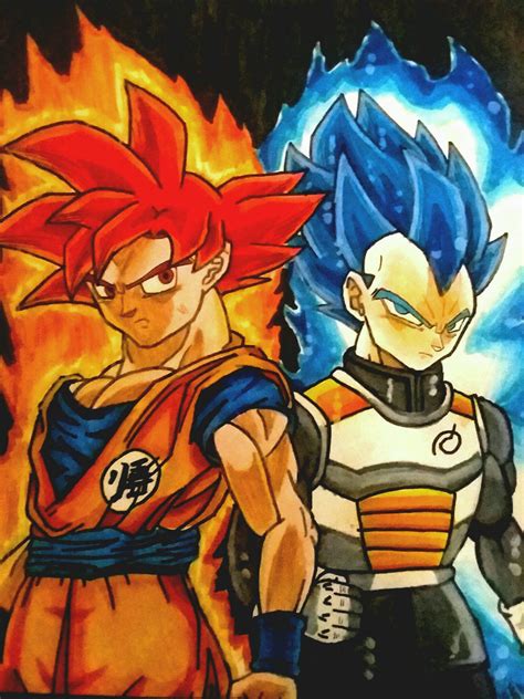 Goku and vegeta drawing at getdrawings com free for personal use. The Final Drawing of Super Saiyan God Goku and Super ...