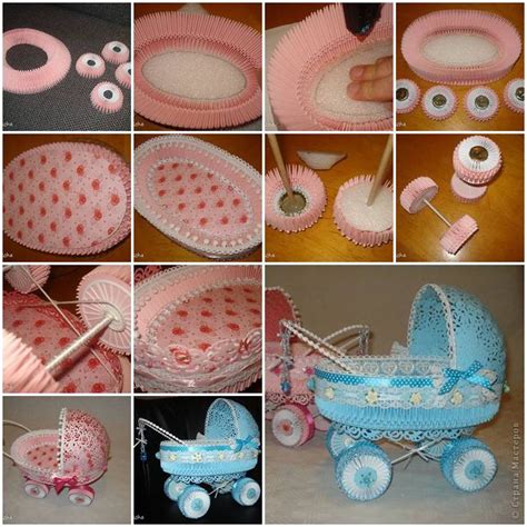 If you have an old bookcase that doesn't match to the new baby room decor, you can easily give it a fresh coat of paint and decorate it with a lovely. How to make Paper Stroller for Baby Showers DIY tutorial ...