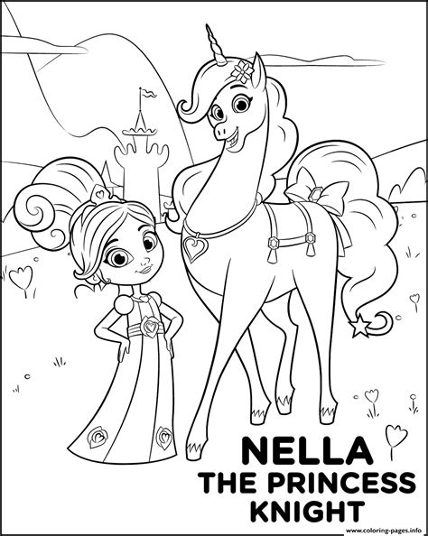 Nella trades her lovely princess costume towards armor to defend her kingdom with the assistance of her buddies, sir garret, trinket and clod. Nella The Princess Disney Coloring Pages Printable