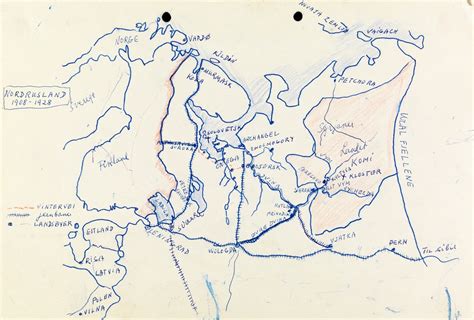 Oktober 1905.unionen ble først oppløst ensidig av norge den 7. Håndtegnet kart over Nordvest-Russland med vassdrag ...