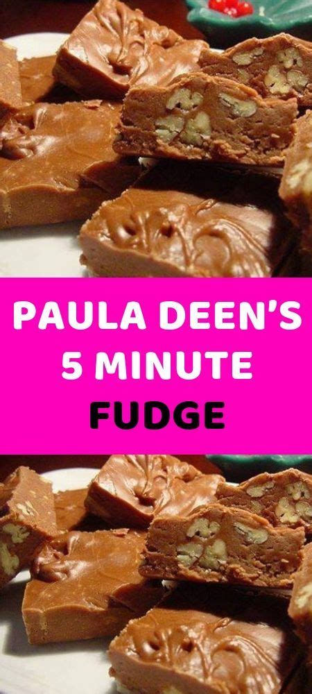 Stir in all remaining ingredients, and cook over low heat, stirring frequently, for 30 minutes. PAULA DEEN'S 5 MINUTE FUDGE | 5 minute fudge, Fudge ...