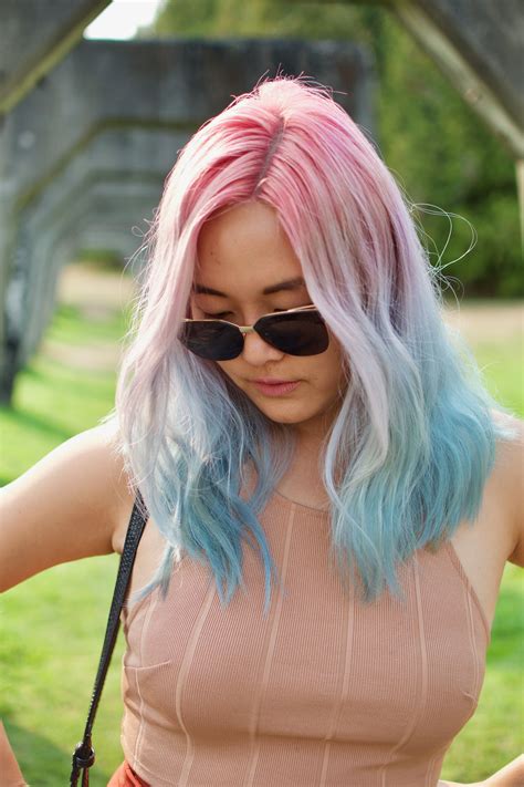 4.2 out of 5 stars with 119 ratings. Cotton candy pastel hair. Blue & pink hair ombré | Blue ...