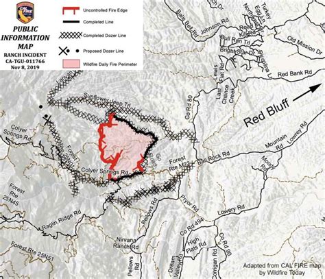 Once the map loads, either search for your address in the search bar at the top, or zoom in on the area of paradise that you'd like to. RanchFire_Map_-_11-8-2019 - Wildfire Today