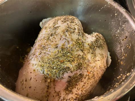 Now add in the turkey. Instant Pot Turkey Breast