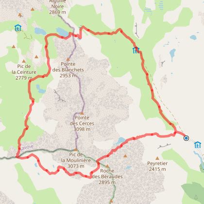 Changé > laval (27 km, clm individuel). Parcours marche - Tour des Cerces depuis le refuge de ...