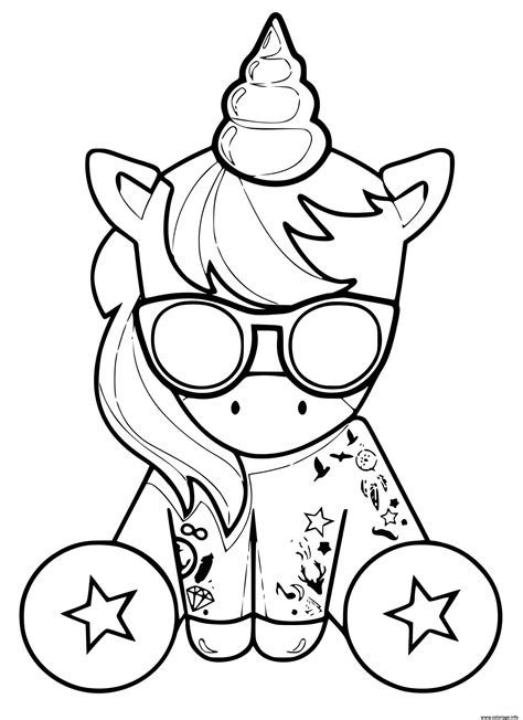 Ces dessins gratuits vous permettrons d'apprendre les tables, moitiers, doubles, jeux. Coloriage Licorne Kawaii Cool Avec Des Lunettes Et Des ...