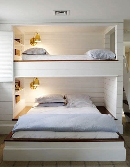 Furnish a vacation home with twin over queen bunk bed, or college dorm with a queen size loft bed with desk. bunk beds - for the bus... maybe a bunk above and one perpendicular below... | Bunk bed designs ...